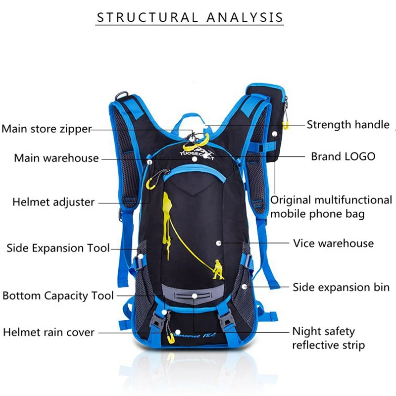 Водонепроницаемый рюкзак 18 л спортивная сумка для воды кемпинга пешего туризма