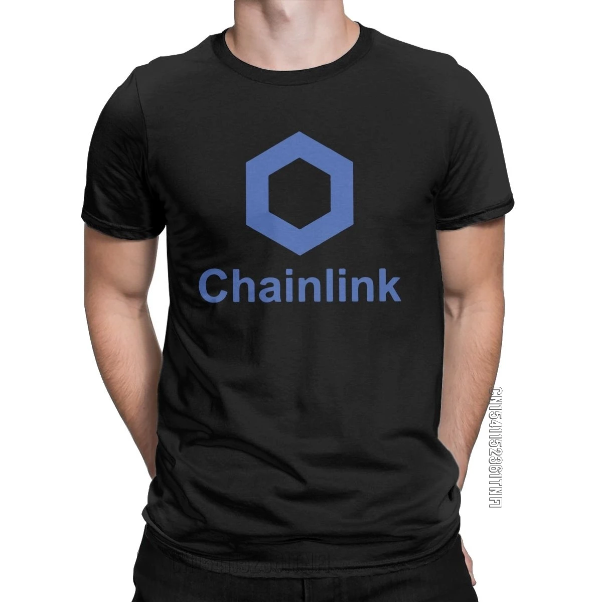 

Men's T-Shirts Chainlink LINK Coin Vintage Pure Cotton Tee Shirt Classic Bitcoin Crypto T Shirts Crewneck Tops Printed