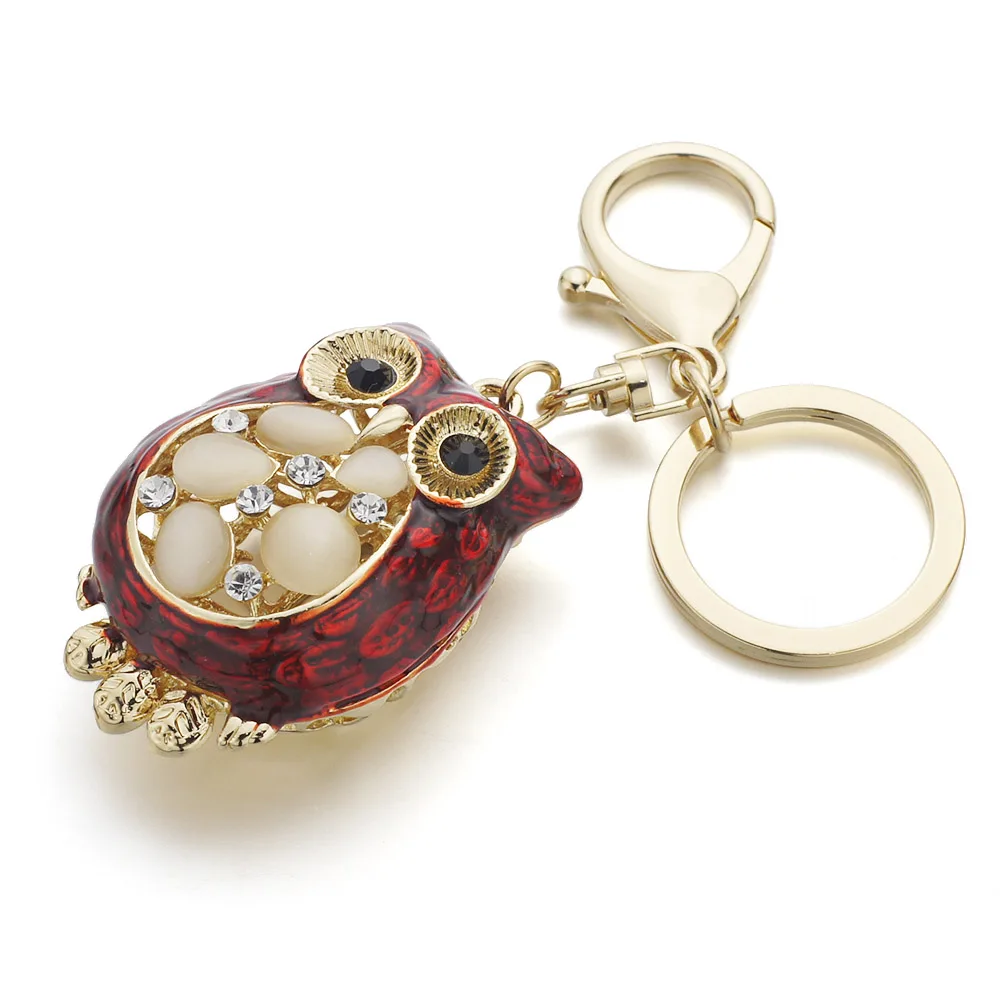 Брелок для ключей в форме Совы Dalaful милый брелок с металлическим кристаллом