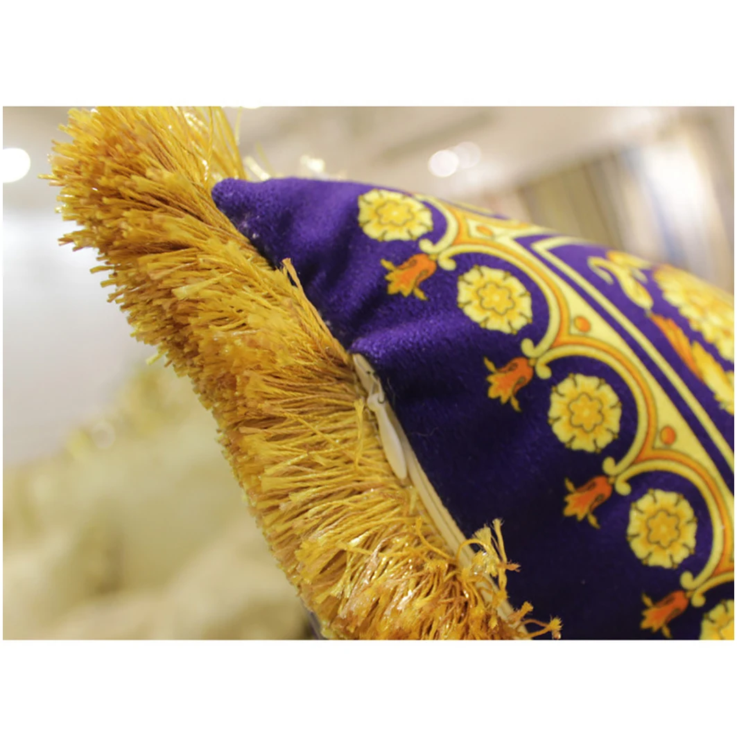 Роскошные классические геометрическые с картиной животных подушка кисточками