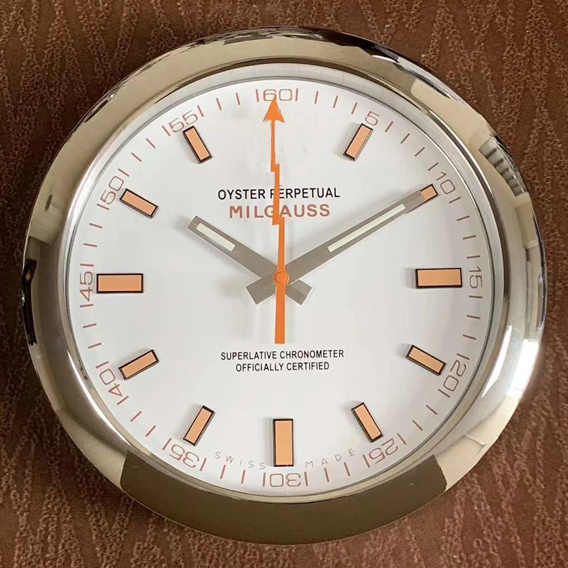 

European Design Watch Shape Stainless Steel Clock With Calendar Function Luminous Top Design Quality Watch Corresponding Logos