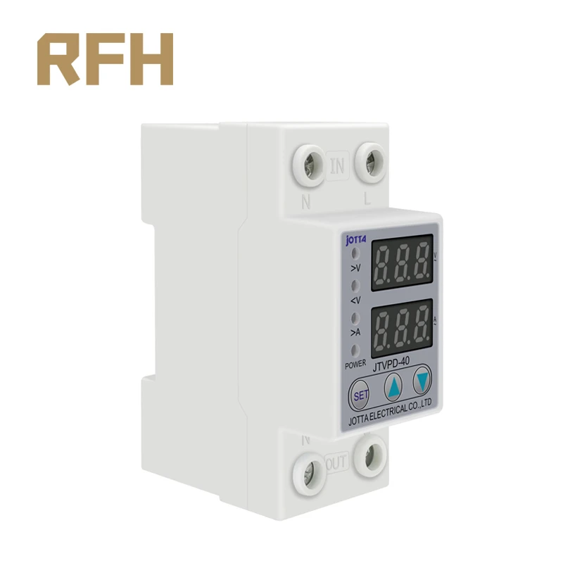 40A 63A 230V din-рейка Регулируемая перенапряжения и под напряжением защитное