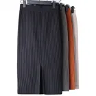 Женская трикотажная юбка-карандаш, элегантная Теплая юбка в рубчик с высокой талией, эластичным поясом, весна-осень