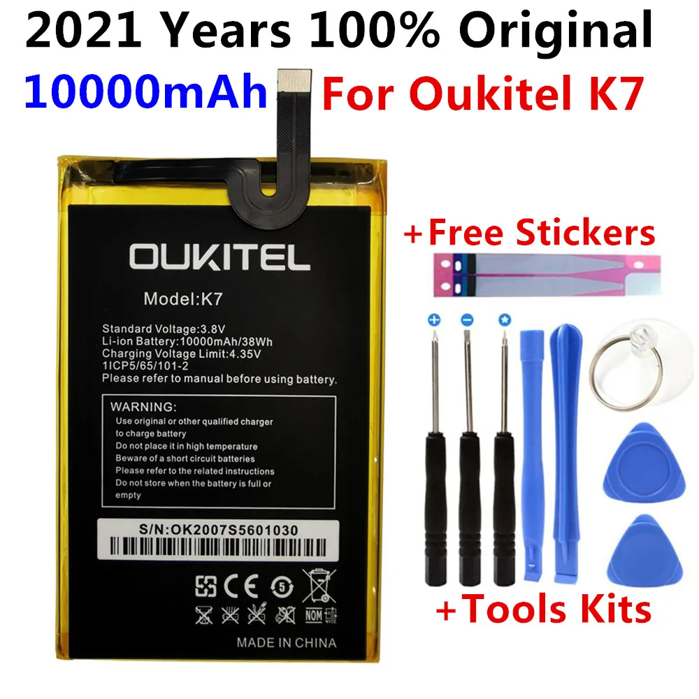 

100% оригинальный сменный аккумулятор 10000 мАч высокого качества для смартфона Oukitel K7 аккумулятор + Инструменты