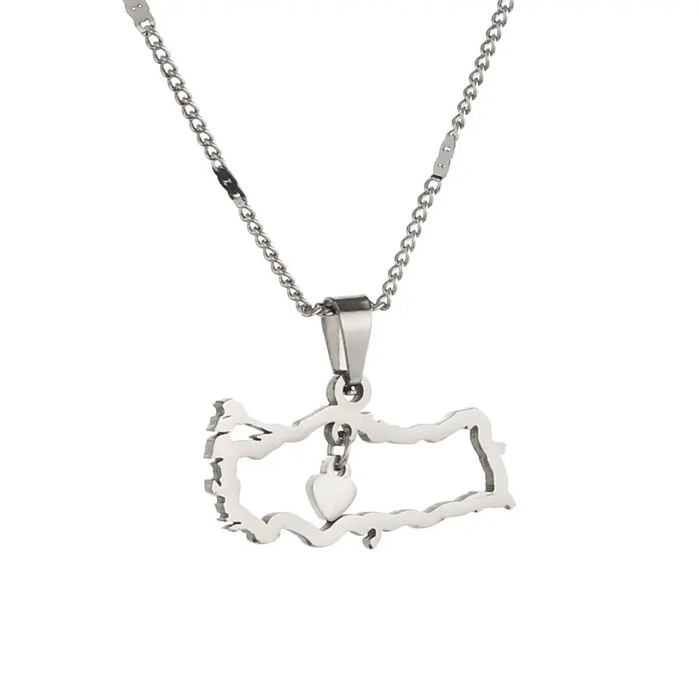 Ожерелье с подвеской в виде карты индейки из нержавеющей стали для женщин и