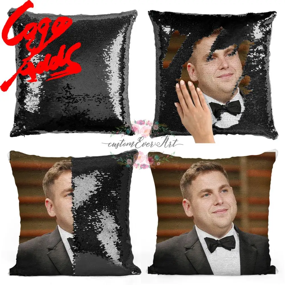 Блестящая Подушка Jonah Hill | Наволочка с блестками Двухцветная подушка Подарок для