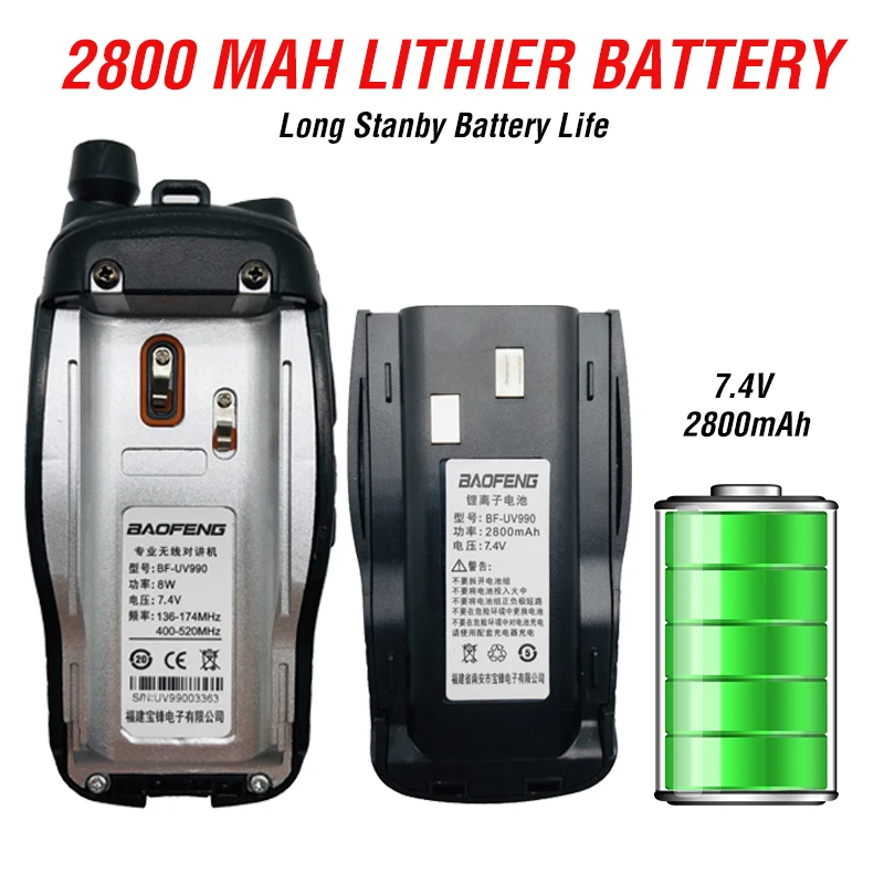 8 Вт Baofeng UV990 рация 10 км двухдиапазонный PTT трансивер VHF/UHF портативный CB Ham Радио