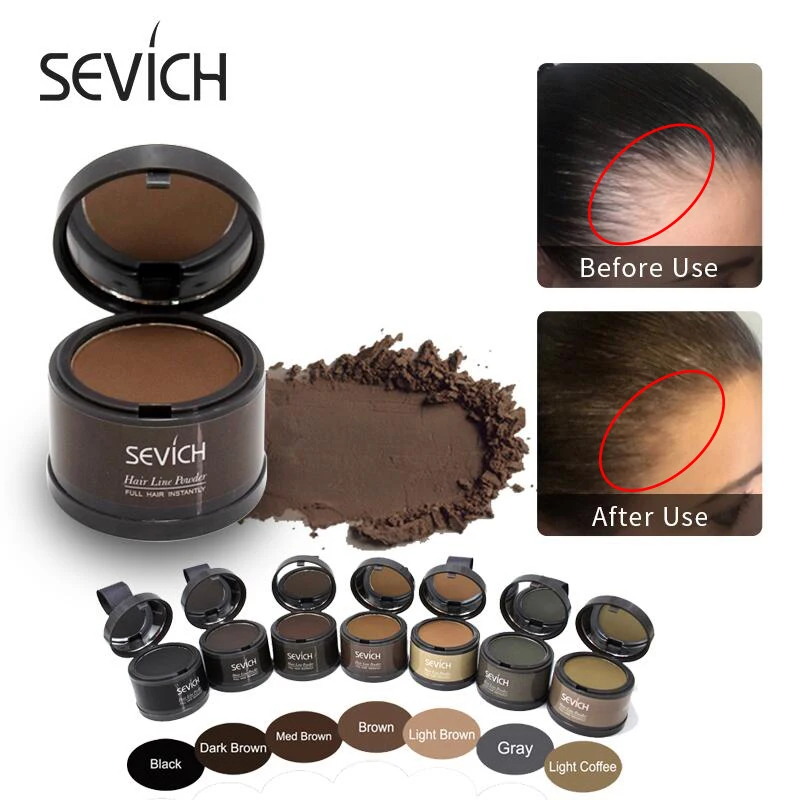 

Sevich Hairline Powder Hair Fluffy Powder Instantly Concealer Coverage Black Root Hair Line Shadow Powder with Mirror Hair Care