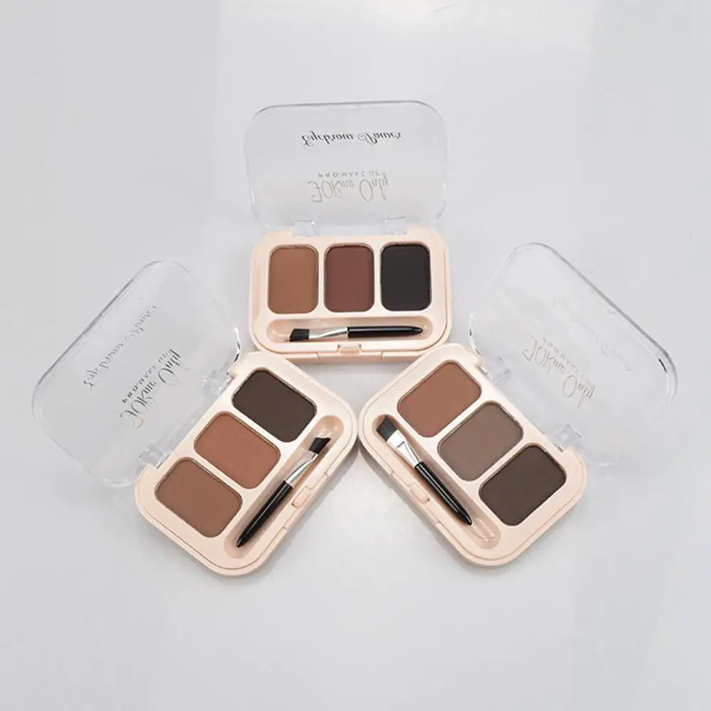 3 Colors Eyebrow Enhancers Waterproof Powder Pigment Palette Eyes Makeup Black Brown Brows Shades Tattoo Tint Make Up Women | Красота и