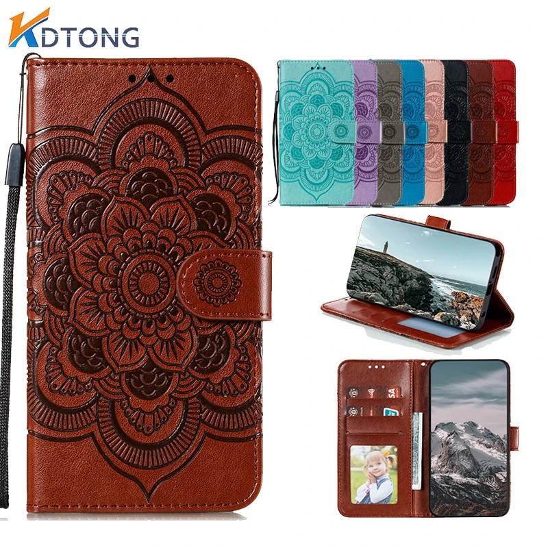 

Fashion 3D Flip Leather Case For HUAWEI P40 P30 PRO PLUS P20 P9 LITE Mini Mandala Retro Shockproof Card Pack With Stand Cover