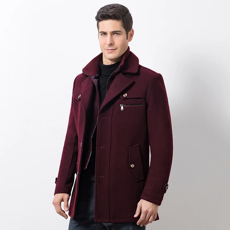 

new winter wool woolen coat windbreaker thick coat casual men's wear