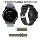 Силиконовый серебристый ремешок с пряжкой для Garmin Vivoactive 4svivomove 3s сменный ремешок для часов 18 мм Водонепроницаемые умные аксессуары