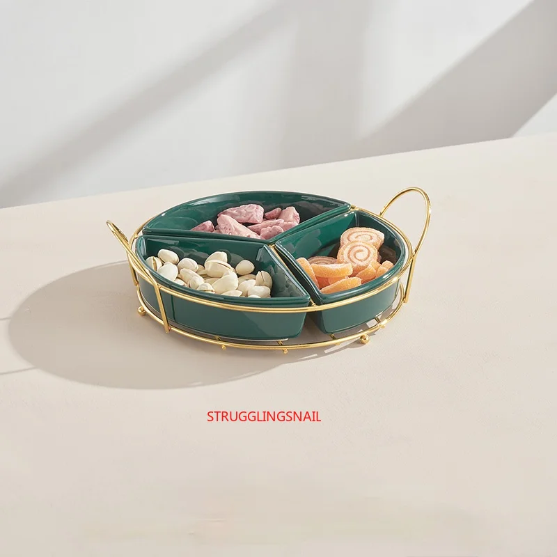 Тарелка для фруктов гостиной тарелка-разделитель железная керамическая тарелка