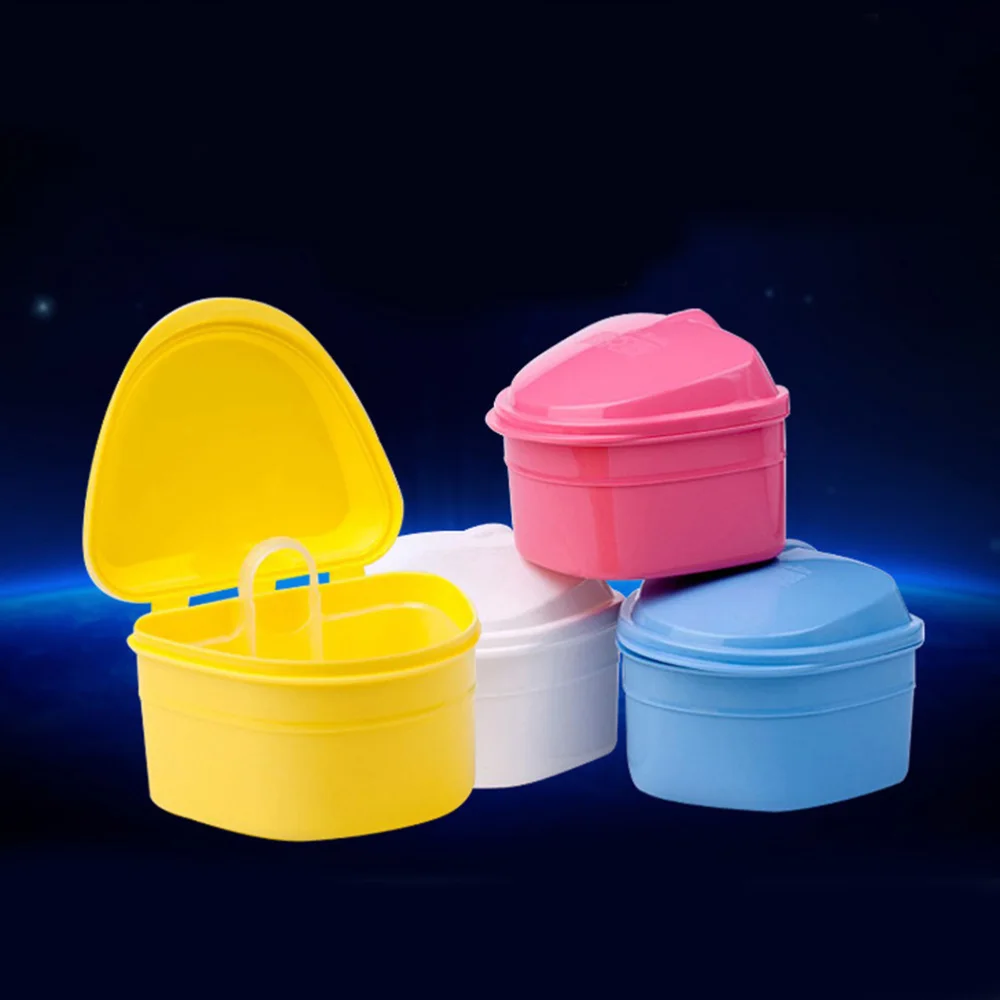 

Denture Care Box Denture Storage Box Case Teeth Filter with Hole for False Teeth Use (Yellow)