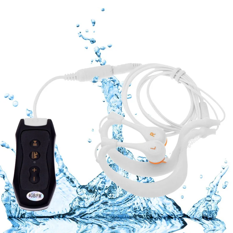 

Mini back clip sports IPX8 waterproof MP3 4GB/8GB head-mounted player clip swimming diving sports stereo bass headphones