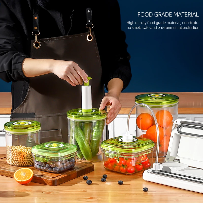 

ROSPEC BPA Free Food Storage Container Vacuum Food Box PCTG Fresh Keeping Box Large Capacity Food Perservation Vacuum Container