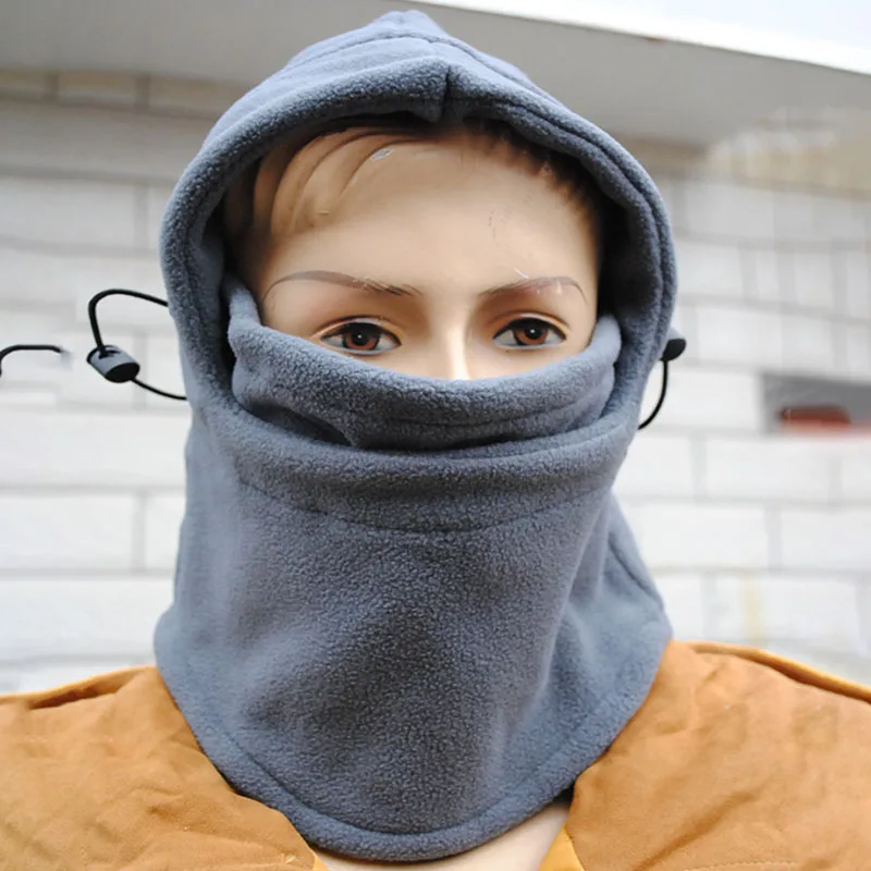 Зимняя Теплая Флисовая шапка с капюшоном для спорта на открытом воздухе