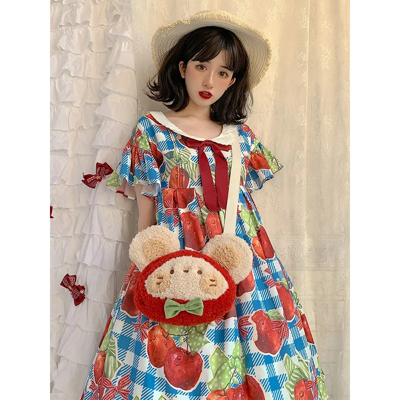 

Сумки на плечо в стиле Харадзюку с изображением милой Лолиты клубники кролика куклы портативные милые мини-кошельки сумки-мессенджеры