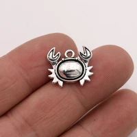 20pcs antique silver plated crab charms pendants for jewelry making bracelet diy accessories 18x15mm