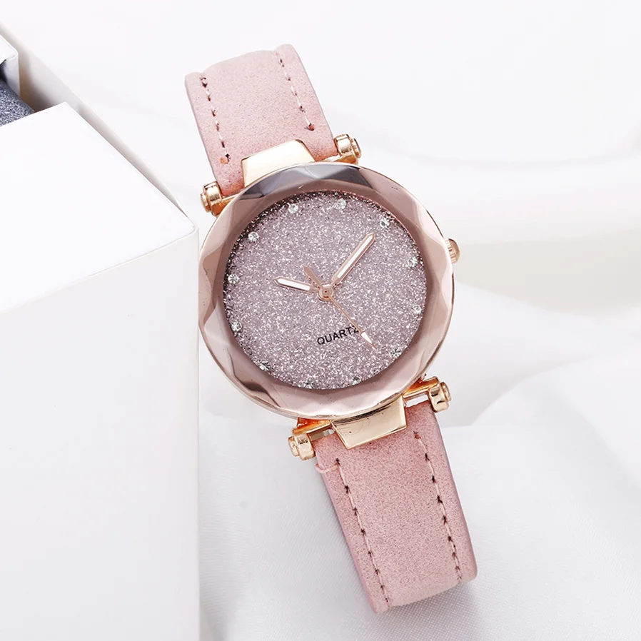 Новые простые женские часы Звездное небо Relojes женские часы-браслет наручные часы с кожаным ремешком часы Relogio Feminino bayan saati