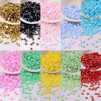 2mm 3mm 4mm 6mm abs half round pearl bead flat back scrapbook beads for jewelry making diy nail craft pearls clothing accessory