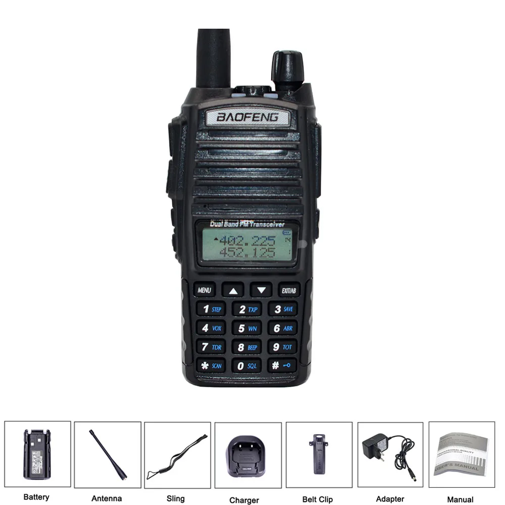uv82 Baofeng UV-82 рация 8 Вт двойной PTT двухстороннее радио 2800 мАч Двухдиапазонный портативный 10 км приемопередатчик UV82 рация CB радио - Цвет: uv82