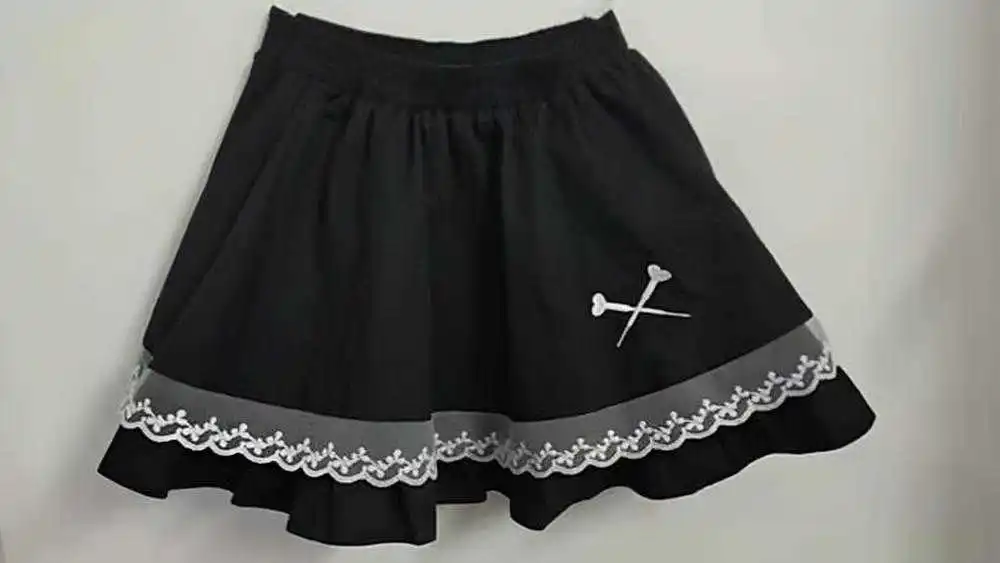 

Harajuku Arrival Gothic Preppy Style Sexy Lace Skirt Women Vintage Short Ball Gown Skirts High Waist Black
