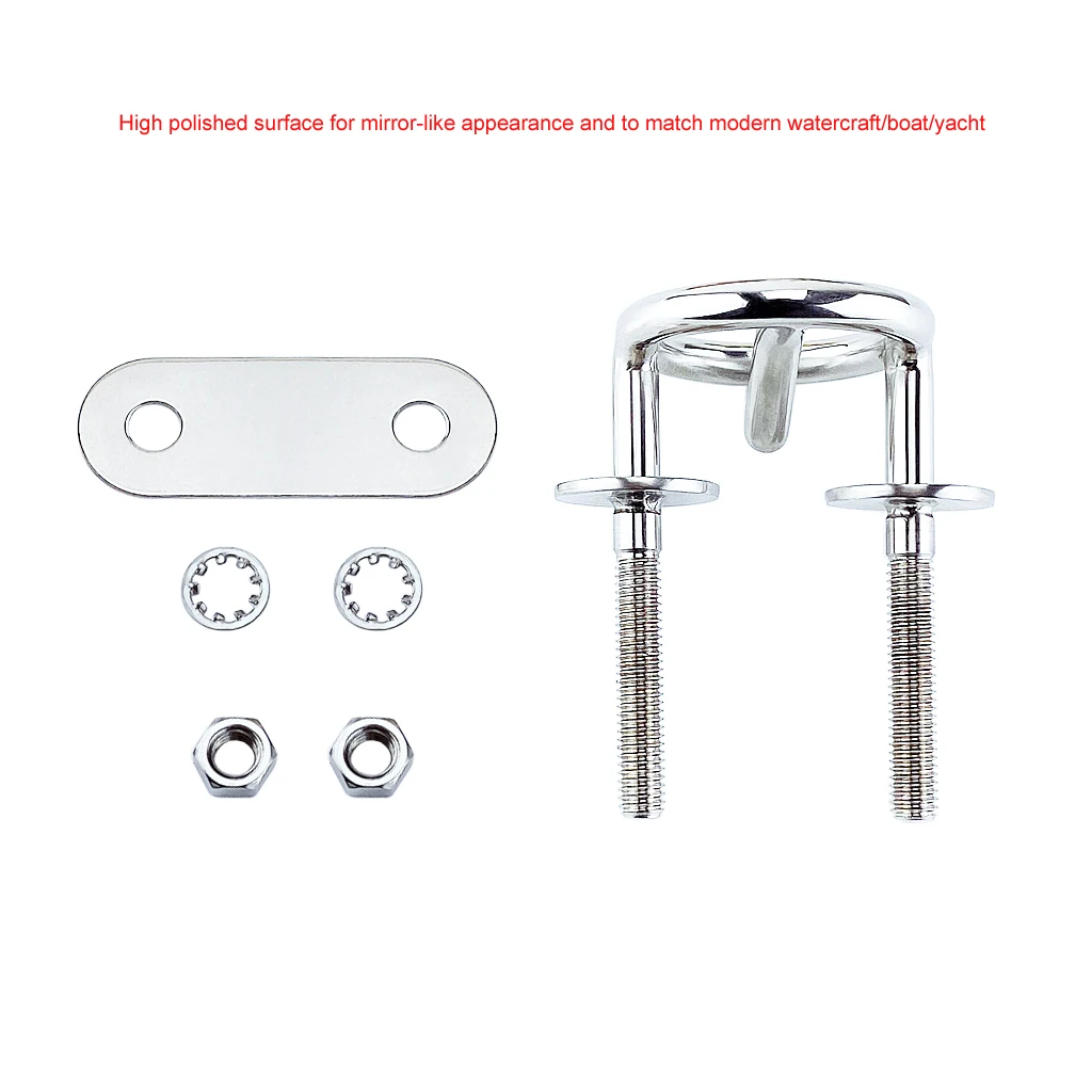 

2X Marine Grade 316 Stainless Steel Boat Water Ski Tow Hook Eye Transom Mount Boat Marine Yacht Water Sports Accessories