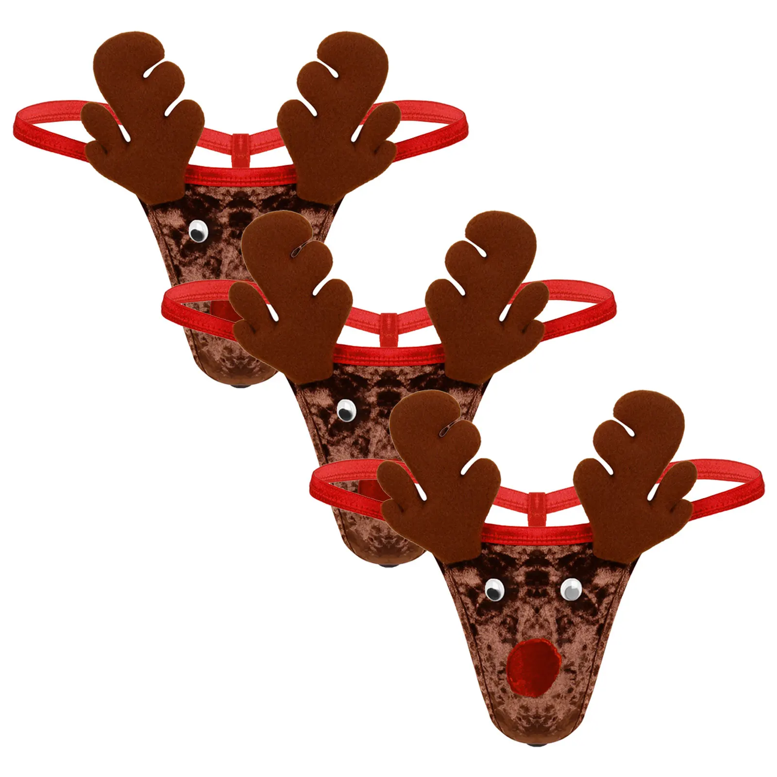 

3 шт., мужские Трусы-стринги с принтом оленей