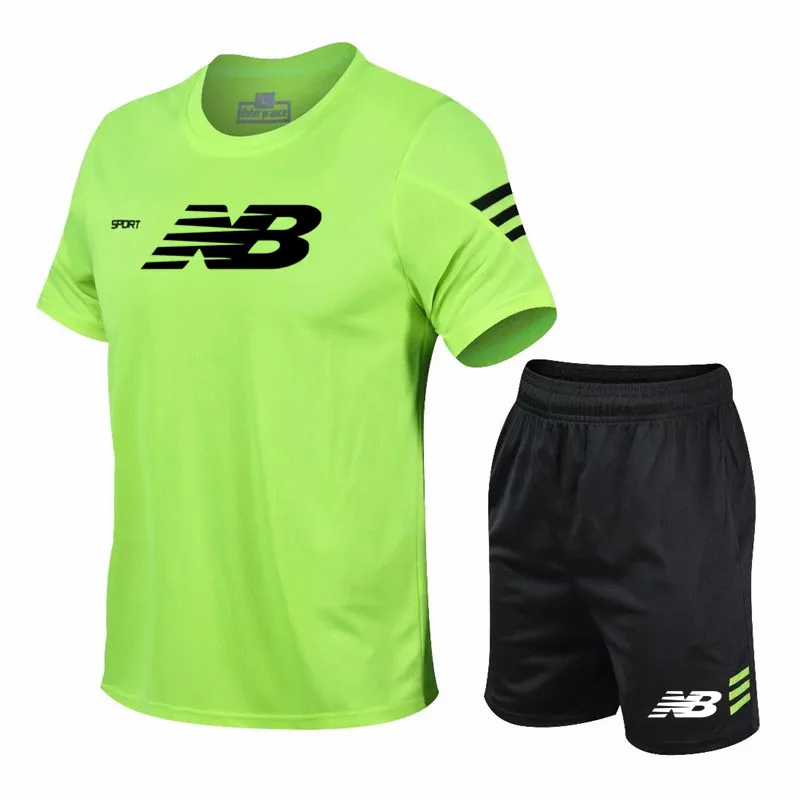 

New Men Brand NB Running Sets Fitness Jogging Sportswear Quick Dry Football jerseys Tracksuit Workout set