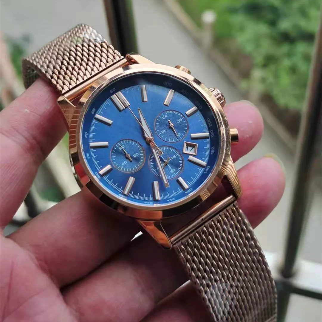 

Men's Quartz Watch Fashion Trend Calendar Time Running Seconds Famous Luxury Jewelry Three Eye Dial Big Boss High Quality Aaa Wa