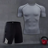 new mens running t shirt shorts suit football basketball uniforms mens sports suits quick drying fitness sportswear running