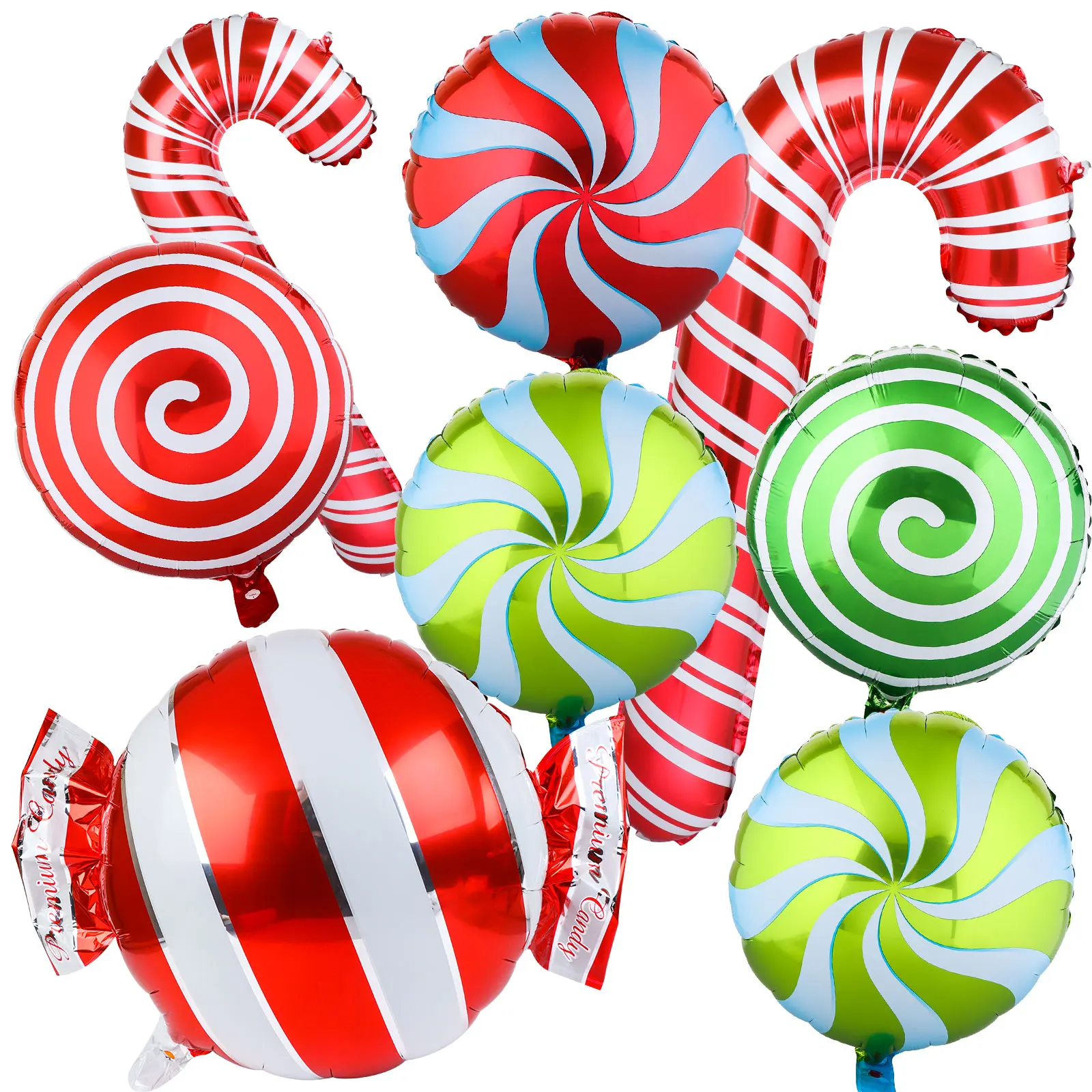 

30 Pcs Christmas Candy Foil Balloons Candy Cane Foil Balloon Candy Foil Balloons
