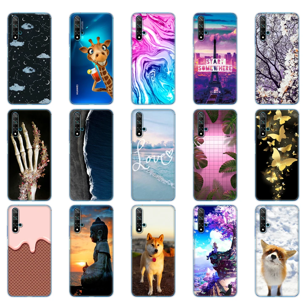 Чехол для Huawei Nova 5 T мягкая задняя силиконовая крышка из ТПУ телефона чехол YAL-L21 6 26