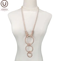 ukebay new designer handmade luxury pendant necklaces female alloy jewelry 4 colors ethnic clothes chain women party necklace