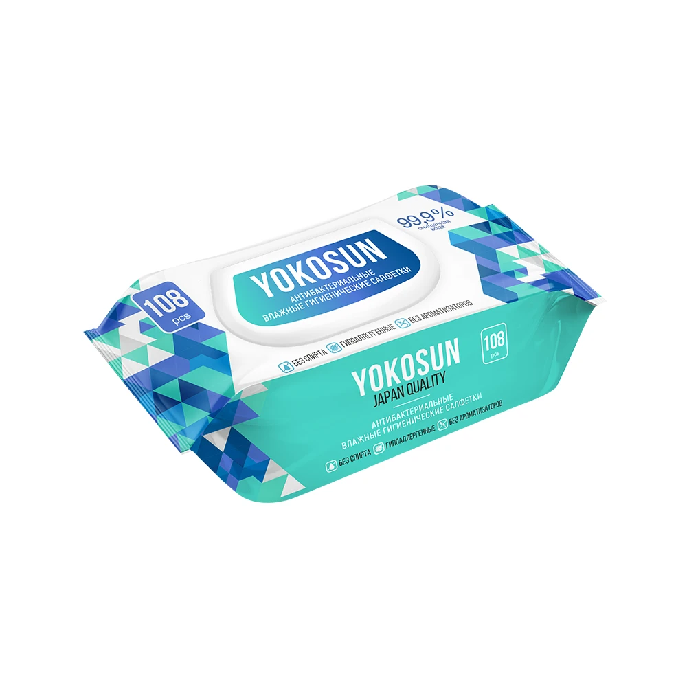 Антибактериальные влажные гигиенические салфетки YokoSun 216 шт | Красота и здоровье