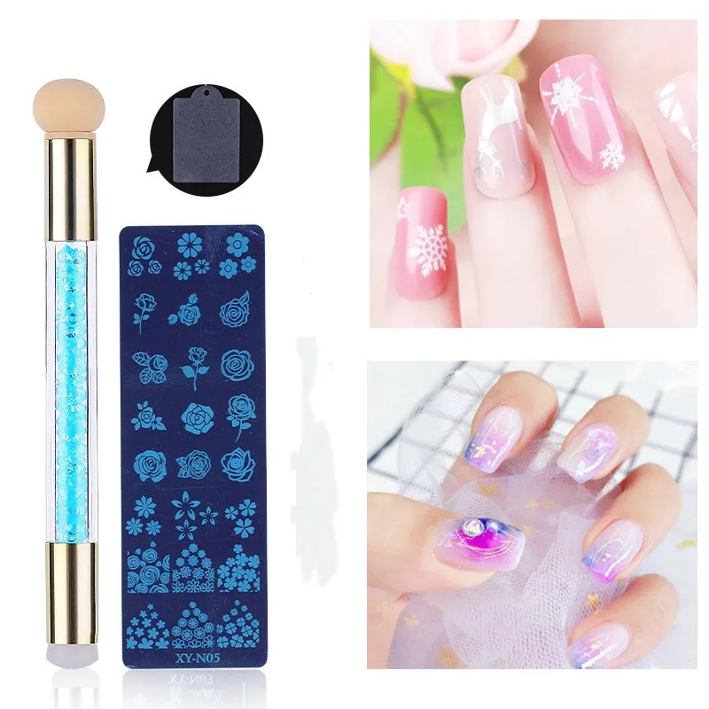 3 шт. шаблоны для ногтевого дизайна с изображением цветов|Шаблоны ногтей| |