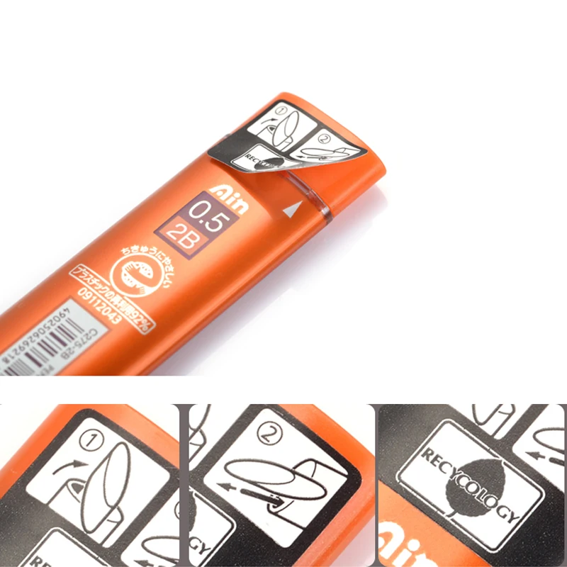 1 трубка/ЛОТ(40 шт./трубка) Pentel 0,5 мм механические стержни для карандаша B, 2B, 3B, 4B, H, 2 H, HB карандашные наконечники для школы и офиса канцелярские принадлежности