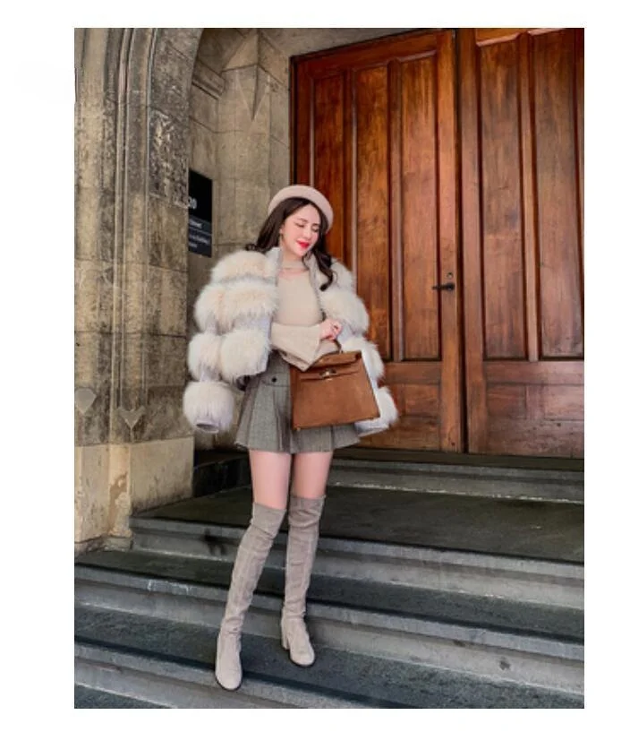 Furry Cute Woman Fake Fur Jacket Plus Size Fur Coat Jacket Brand Short Fur Coat Winter Fashion Women Faux Fox Fur Coat