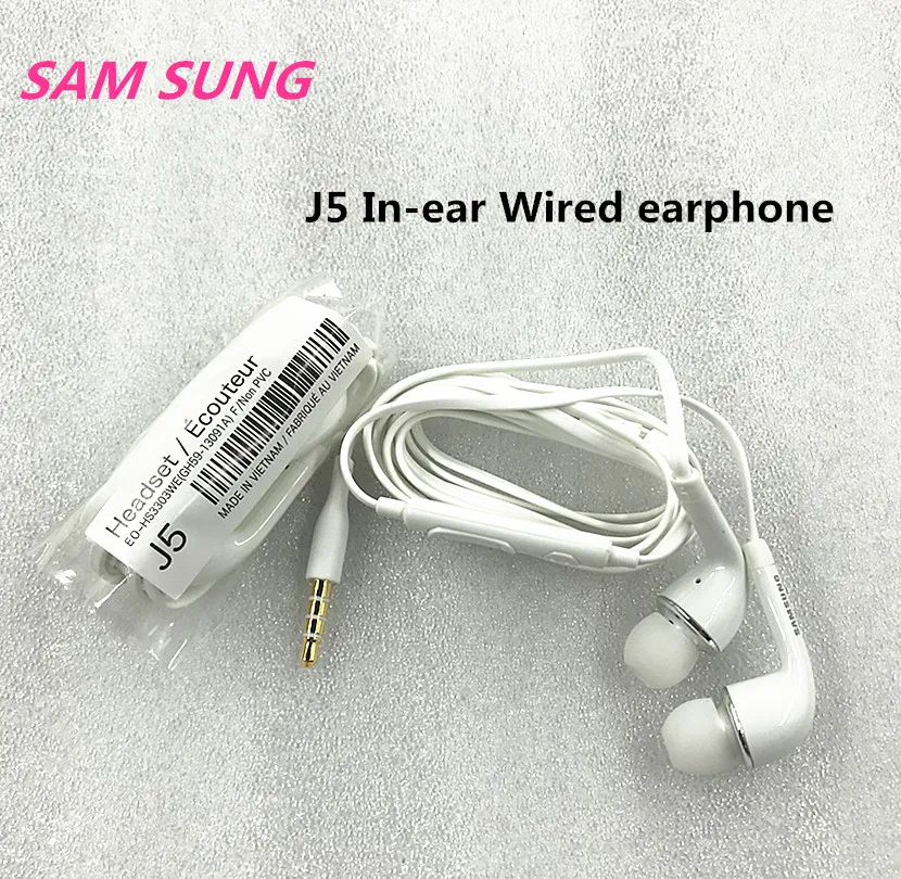 Новые оригинальные спортивные наушники вкладыши Samsung J5 с микрофоном и