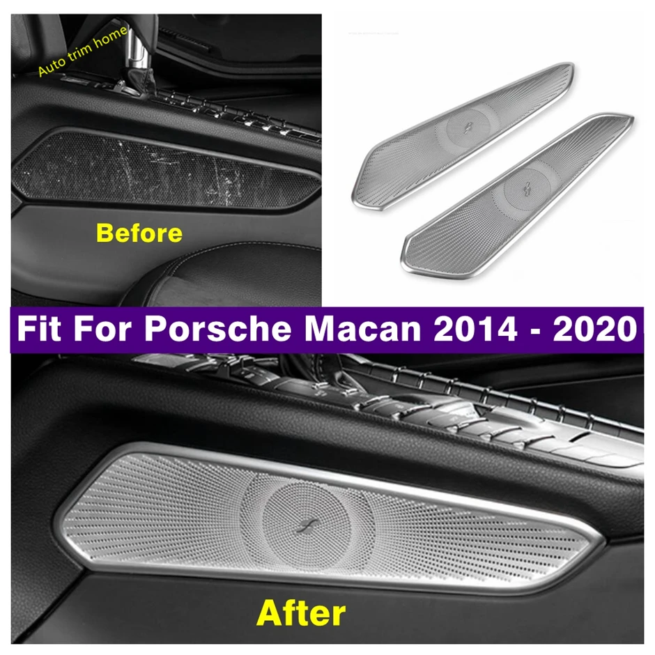 Car Accessories Interior Central Control Stereo Speaker Audio Sound Loudspeaker Panel Cover Trim For Porsche Macan 2014 - 2020