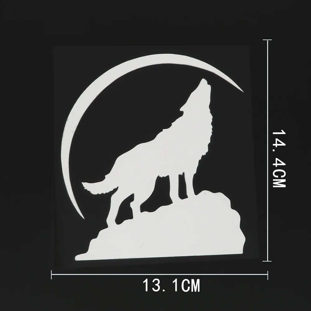 

Car Stickers decor Motorcycle Decals Mountain Moon Wolf Decal Decorative Accessories Creative Sunscreen Waterproof PVC,14cm*13cm