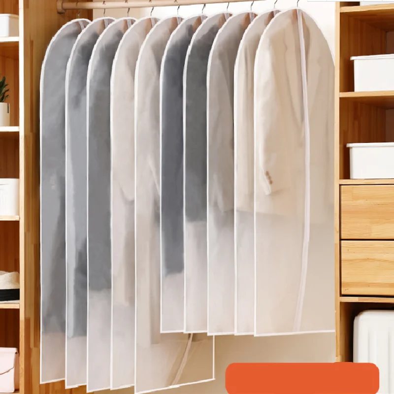 

Clothes dust cover household waterproof transparent coat suit cover storage clothes suit hanging clothes bag dustproof storage b