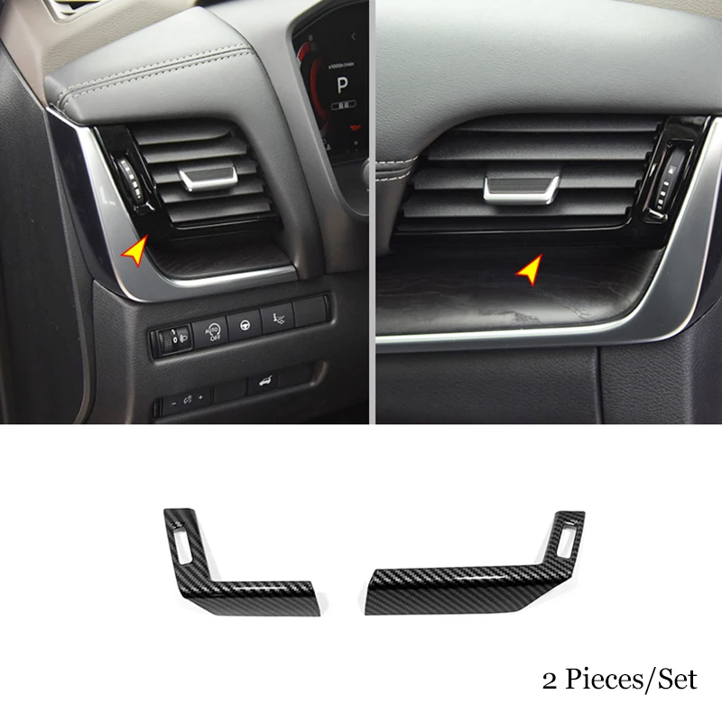 

For Nissan Rogue X-Trail 2021 2022 ABS Carbon fiber Car front Small air outlet Decoration Cover Trim Car Styling Accessories