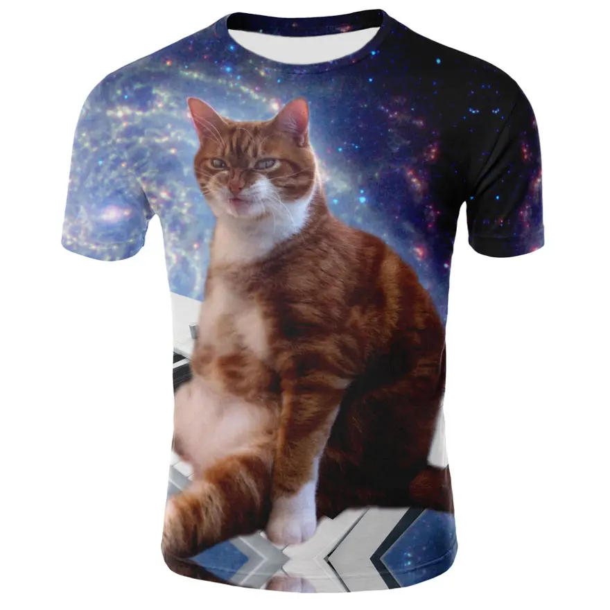 

Cat short sleeve T-shirt 3D printed T-shirt tops for men and women children's casual Harajuku round neck T-shirt XXS-6XL