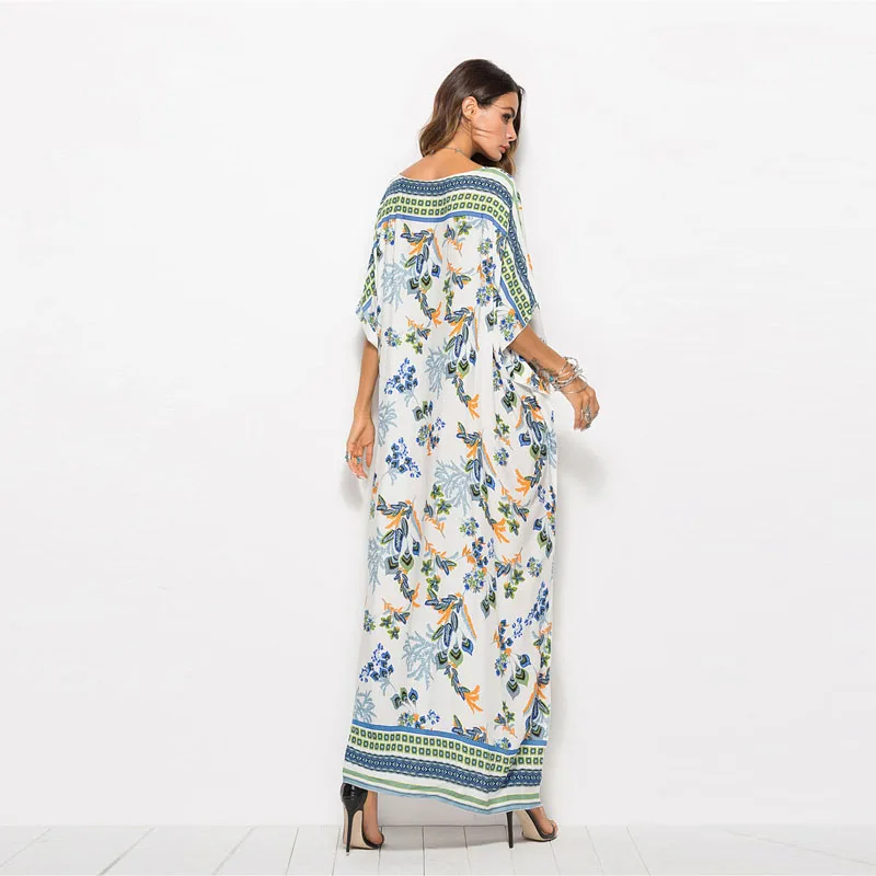 Женское пляжное платье-макси CINESSD повседневное Свободное платье с цветочным