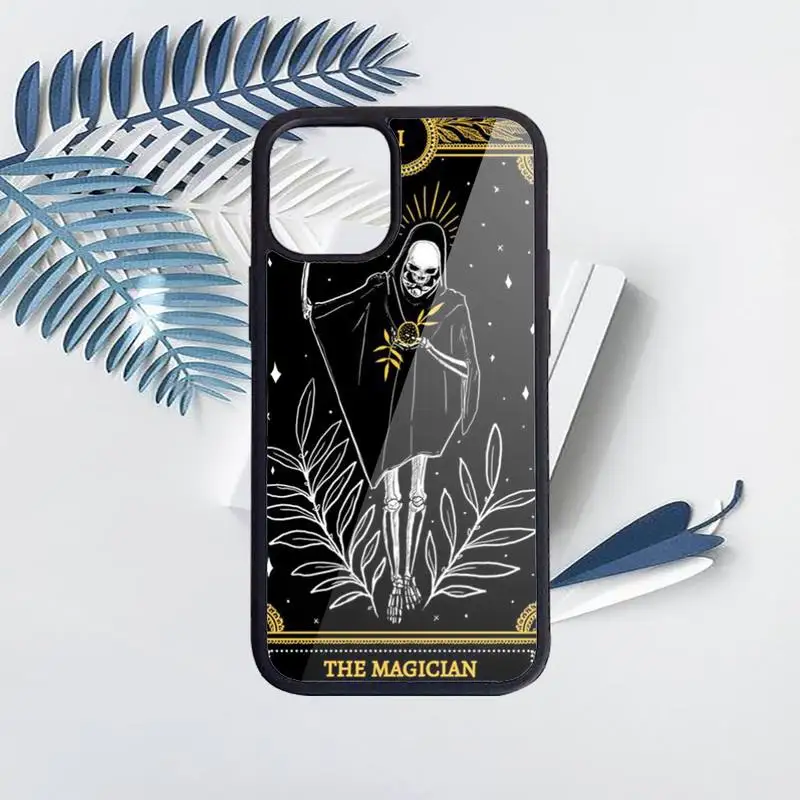 

Death Tarot design pattern Phone Case PC for iPhone 11 12 pro XS MAX 8 7 6 6S Plus X 5S SE 2020 XR Luxury brand shell funda
