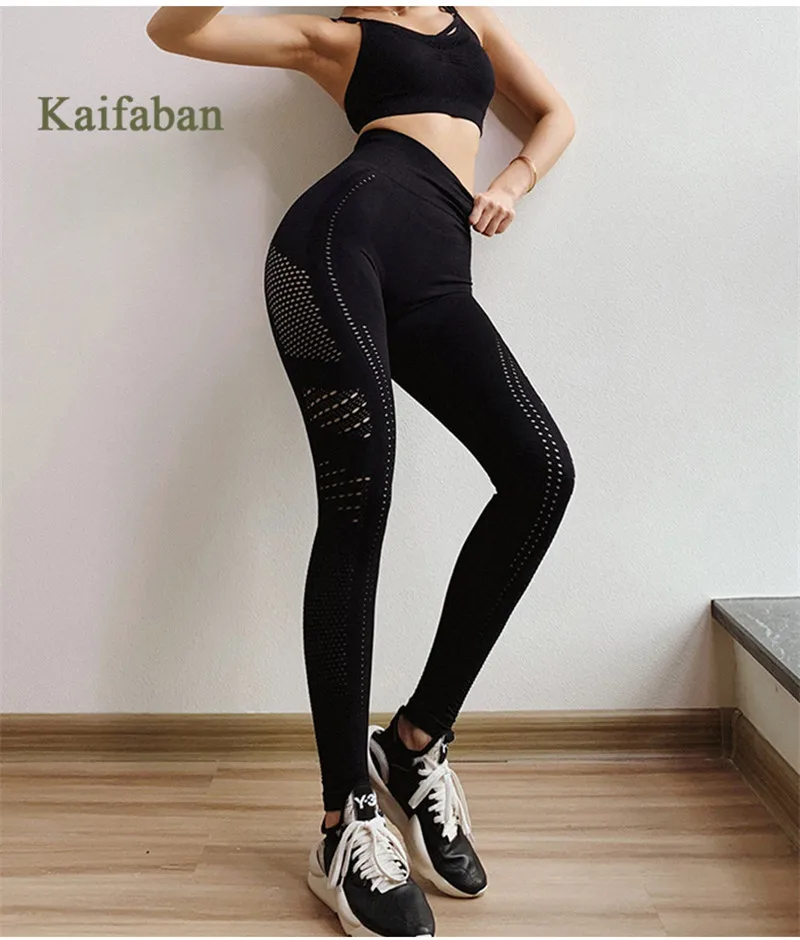 Женские Бесшовные легинсы сексуальные высокая талия пуш-ап штаны для йоги