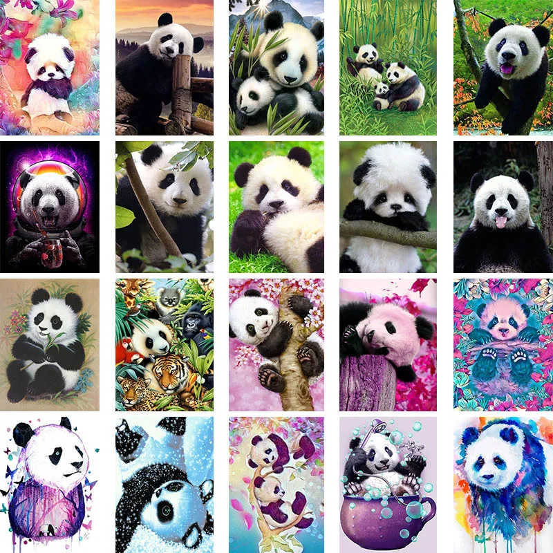 

5D DIY Diamond Embroidery Panda Animal Diamond Painting Cross Stitch Full Square Drill Rhinestone Decoration Kids Gift