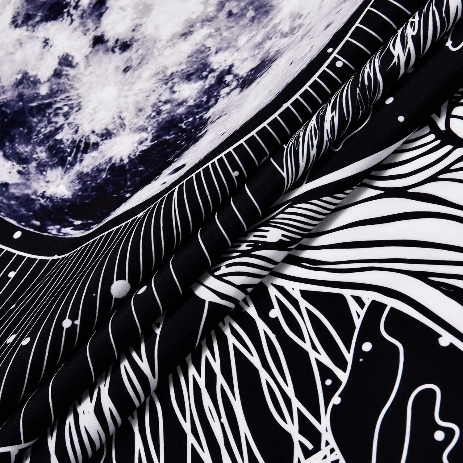 

Sevenstars Moon and Star Tapestry Clouds Tapestries Black Tapestry Psychedelic Mountain Tapestry for Room